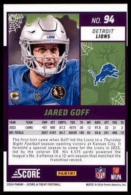 2024 Score-A-Treat - Green Bats Base Jared Goff Detroit Lions 94 - Football Card Single