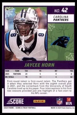 2024 Score-A-Treat - Green Bats Base Jaycee Horn Carolina Panthers 42 - Football Card Single