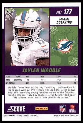 2024 Score-A-Treat - Green Bats Base Jaylen Waddle Miami Dolphins 177 - Football Card Single