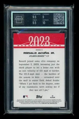 2024 Topps 2023 Greatest Hits Ronald Acuña Jr. #23GH-8 Baseball Arena Club 9.5 - Baseball Card Single