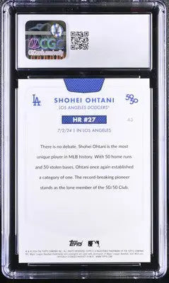 Encased Shohei Ohtani baseball card with certification from 2024 Topps #43 CGC 8.5