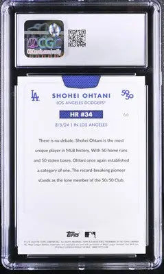 Graded Shohei Ohtani baseball card from 2024 Topps 50/50 series CGC 8