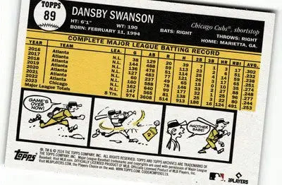2024 Topps Archives #89 Dansby Swanson - Baseball Card Single