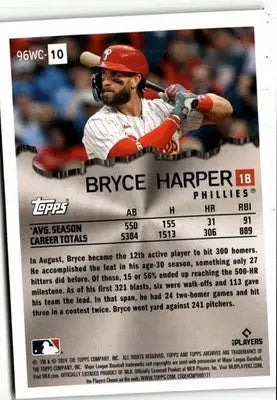 2024 Topps Archives #96WC-10 Bryce Harper 1996 Wrecking Crew - Baseball Card Single