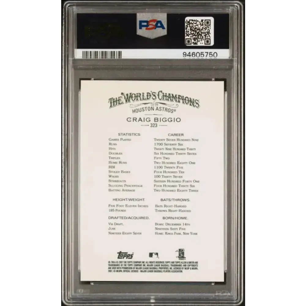 2024 Topps Archives Signature #323 Craig Biggio PSA 10 GEM MINT Auto 2/9 Houston Astros Baseball Card - Baseball Card