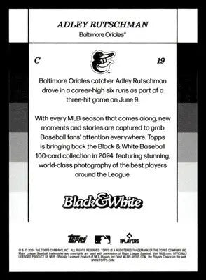 2024 Topps Black & White #19 Adley Rutschman - Baseball Card Single