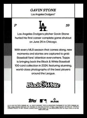 2024 Topps Black & White #59 Gavin Stone - Baseball Card Single