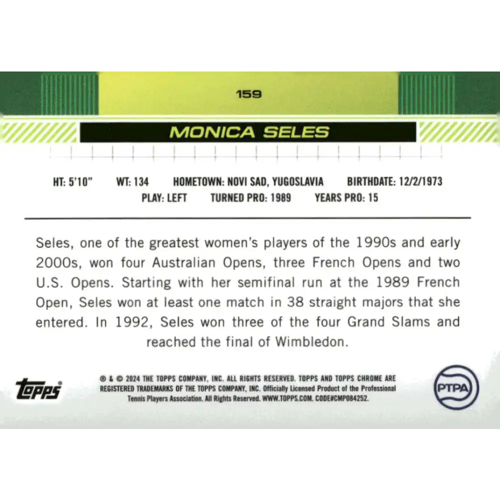 2024 Topps Chrome #159 Monica Seles EX Excellent Tennis Card - Other
