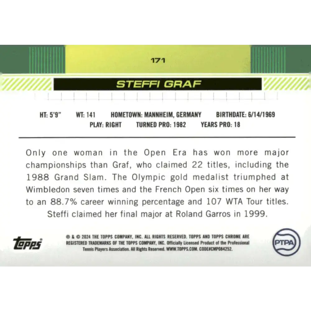 2024 Topps Chrome #171 Steffi Graf EX Excellent Tennis Card - Other