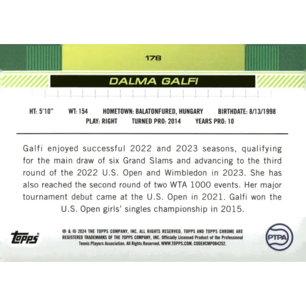 2024 Topps Chrome #178 Dalma Galfi EX Excellent Tennis Card - Other