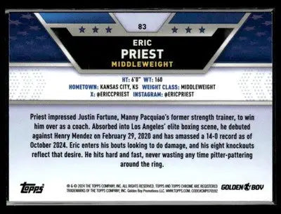 2024 Topps Chrome #83 Eric Priest - UFC/MMA Card Single