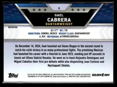2024 Topps Chrome #9 Gael Cabrera Refractor - UFC/MMA Card Single