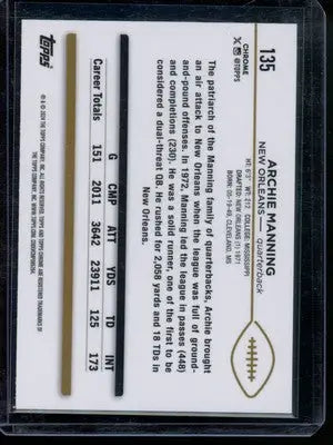 2024 Topps Chrome Archie Manning #135 X-Fractor Football - Football Card Single