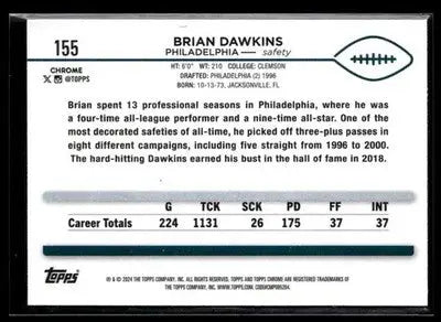 2024 Topps Chrome Brian Dawkins #155 Philadelphia Eagles