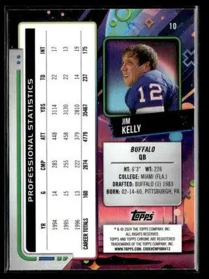 2024 Topps Chrome Cosmic #10 Jim Kelly - Football Card Single