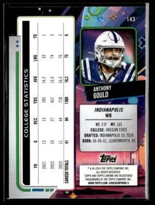 2024 Topps Chrome Cosmic #143 Anthony Gould - Football Card Single