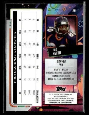 2024 Topps Chrome Cosmic #29 Rod Smith - Football Card Single