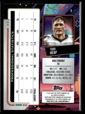 2024 Topps Chrome Cosmic #5 Todd Heap - Football Card Single
