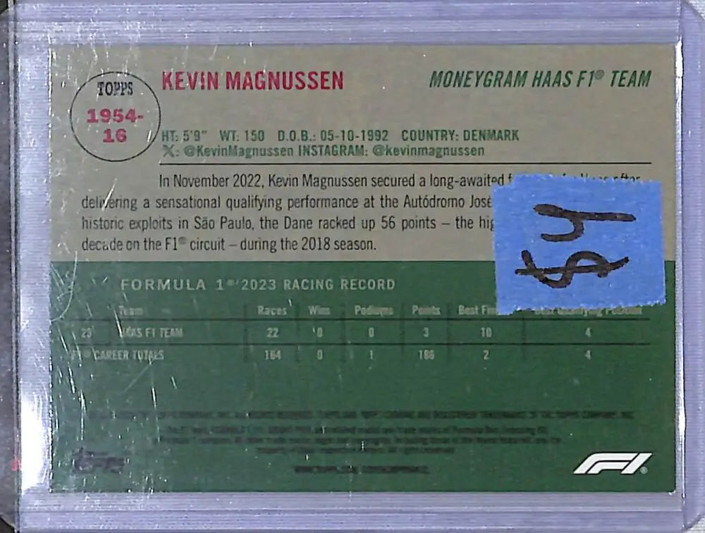 2024 Topps Chrome F1 1954 #1954-16 Kevin Magnussen NM-MT - Racing Card Single