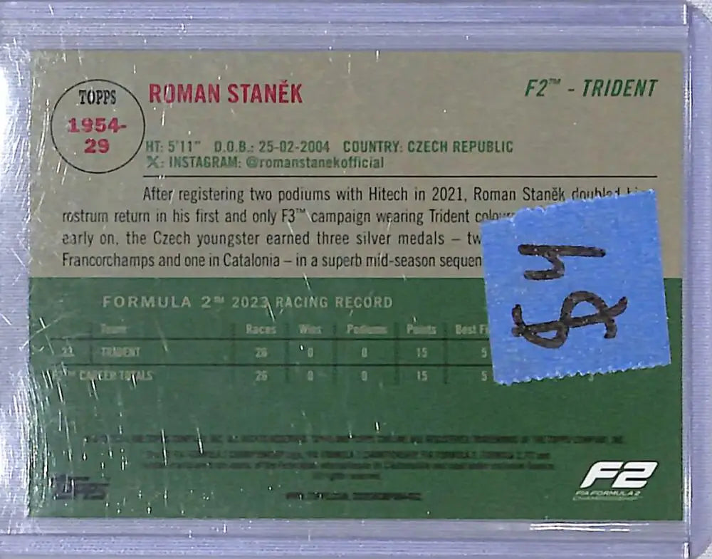 2024 Topps Chrome F1 1954 #1954-29 Roman Stanek NM-MT - Racing Card Single