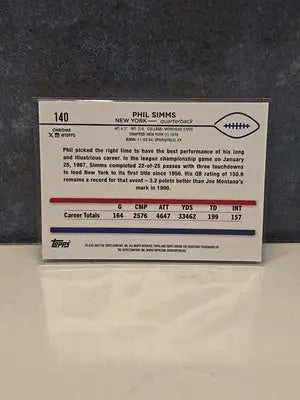 2024 Topps Chrome Football Prizm Refractor Phil Simms