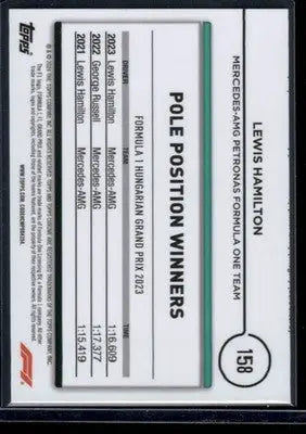 2024 Topps Chrome Formula 1 Lewis Hamilton #158 Refractor Black & White Racing - Racing Card Single