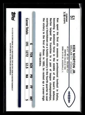 2024 Topps Chrome Ken Norton Jr. #51 Dallas Cowboys