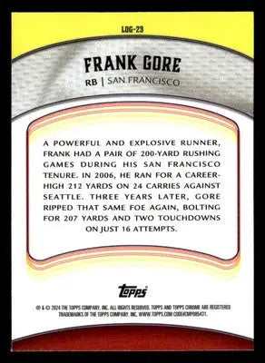 2024 Topps Chrome #LOG-23 Frank Gore Legends of the Gridiron - Football Card Single