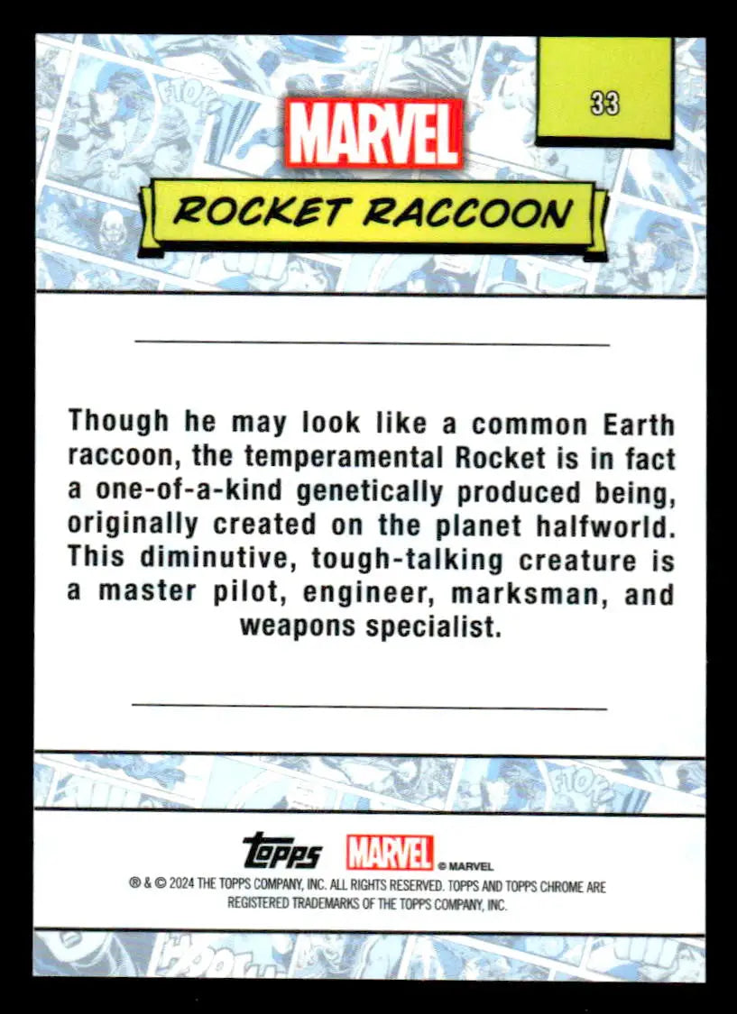 2024 Topps Chrome Marvel #33 Rocket Raccoon - Marvel Card Single