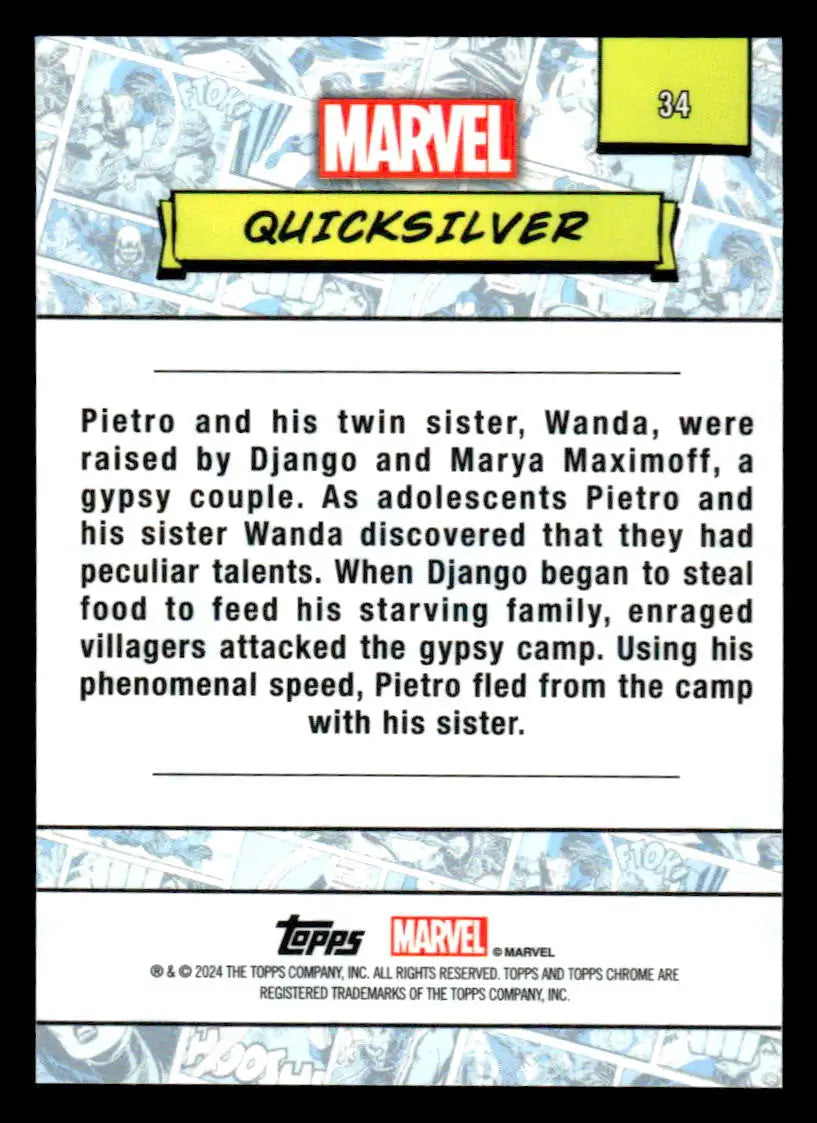 2024 Topps Chrome Marvel #34 Quicksilver - Marvel Card Single