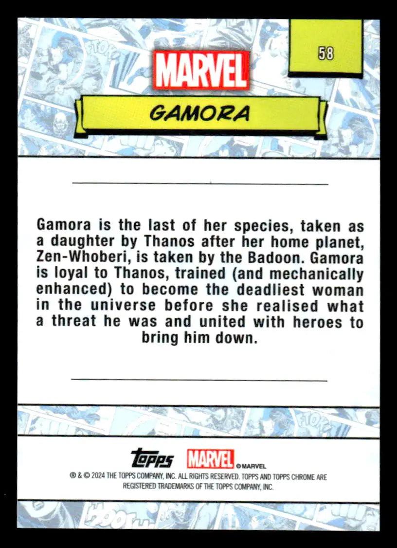 2024 Topps Chrome Marvel #58 Gamora - Marvel Card Single
