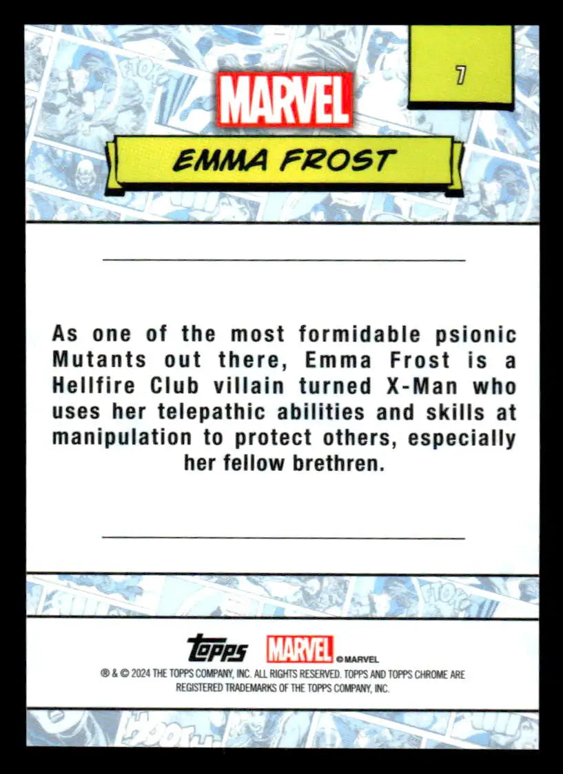 2024 Topps Chrome Marvel #7 Emma Frost - Marvel Card Single