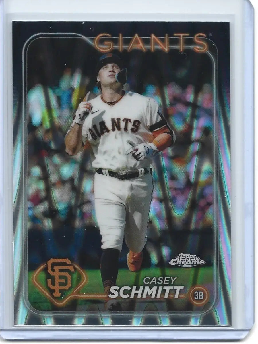 2024 Topps Chrome Raywave Refractor Parallel Casey Schmidt #220. (f-33) - Baseball Card Single