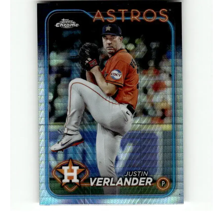 2024 Topps Chrome Refractor Prism #291 Justin Verlander NM-MT Houston Astros Baseball Card