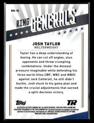 2024 Topps Chrome #RG-15 Josh Taylor Ring Generals Refractor - UFC/MMA Card Single