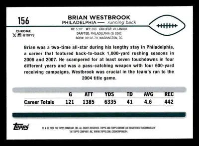 2024 Topps Chrome Sapphire Edition #156 Brian Westbrook - Football Card Single