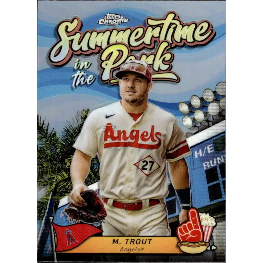 2024 Topps Chrome Summertime in the Park Refractor #SITP-10 Mike Trout NM-MT Los Angeles Angels Baseball Card