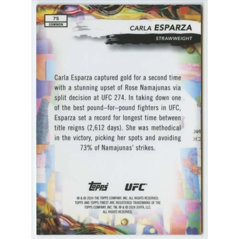 2024 Topps Finest UFC #75 Carla Esparza NM-MT Strawweight Women MMA Card - UFC/MMA Card Single