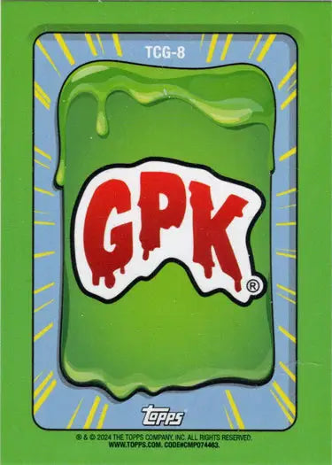 Green slime-covered GPK logo with red lettering on 2024 Topps trading card