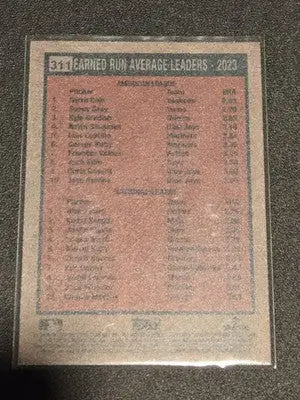 2024 Topps Heritage #311 Earned Run Average Leaders-2023 Gerrit Cole/Blake Snell - Baseball Card Single
