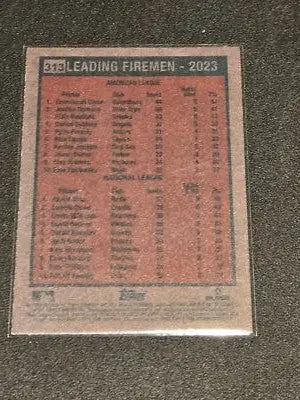 2024 Topps Heritage #313 Leading Firemen - 2023 (Emmanuel Clase/David Bednar - Baseball Card Single