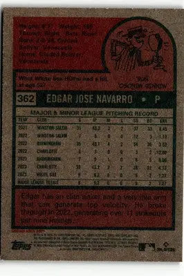 2024 Topps Heritage #362 Edgar Navarro - Baseball Card Single