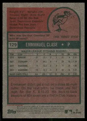 2024 Topps Heritage Emmanuel Clase #129 Baseball - Baseball Card Single