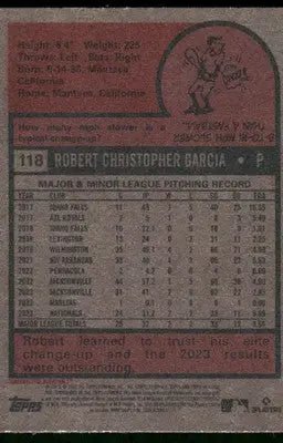 2024 Topps Heritage Robert Garcia #118 RC Baseball - Baseball Card Single