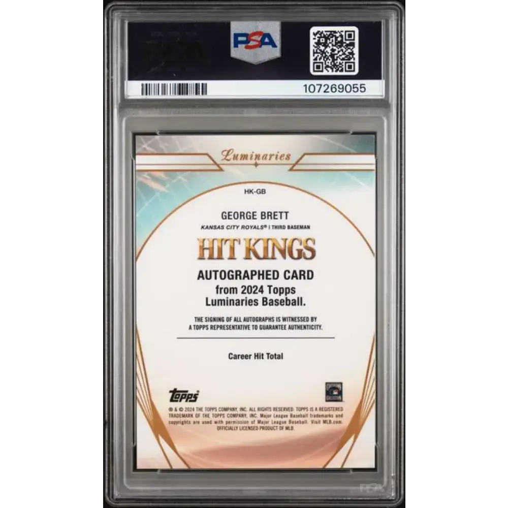2024 Topps Luminaries #HKGB George Brett PSA 10 GEM MINT Auto 6/15 Kansas City Royals Baseball Card - Baseball Card