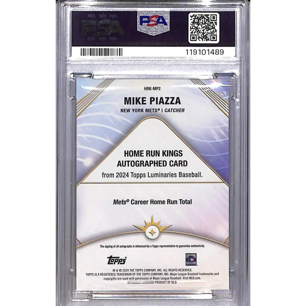 2024 Topps Luminaries Home Run Kings #HRK-MP2 Mike Piazza PSA 10 GEM MINT Auto 3/10 New York Mets - Baseball Card Single