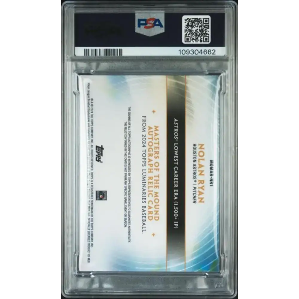 2024 Topps Luminaries #MOMARNR1 Nolan Ryan PSA 8 NM-MT MEM Auto 2/3 Houston Astros Baseball Card