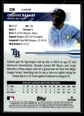 2024 Topps Pristine #239 Osleivis Basabe Pristine Refractors - Baseball Card Single