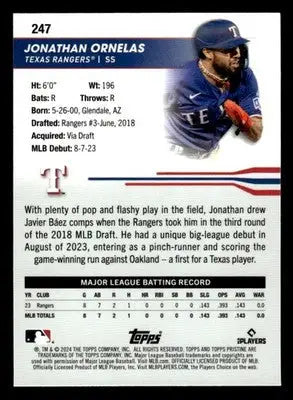 2024 Topps Pristine #247 Jonathan Ornelas - Baseball Card Single
