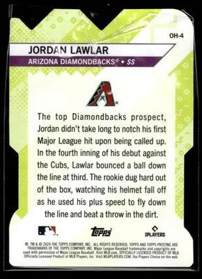 2024 Topps Pristine #OH-4 Jordan Lawlar Oh Snap! - Baseball Card Single